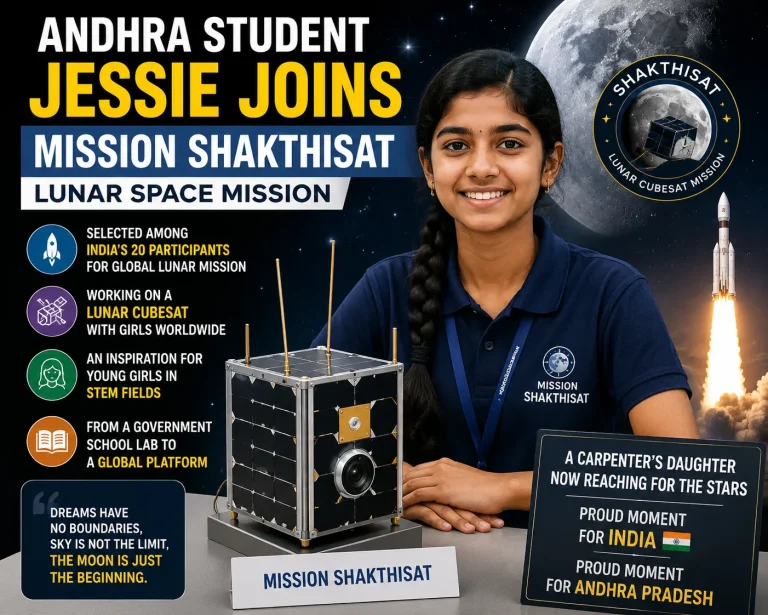 Andhra Student Jessie Joins Mission ShakthiSAT Lunar Space Mission