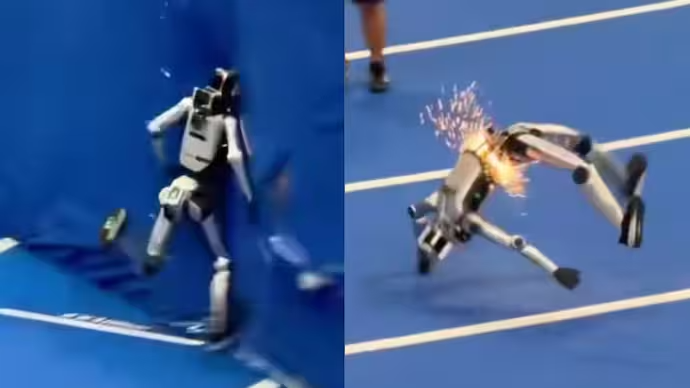 Chinese Superfast Robot Shows Stunning Speed Before Crashing Into Safety Barrier